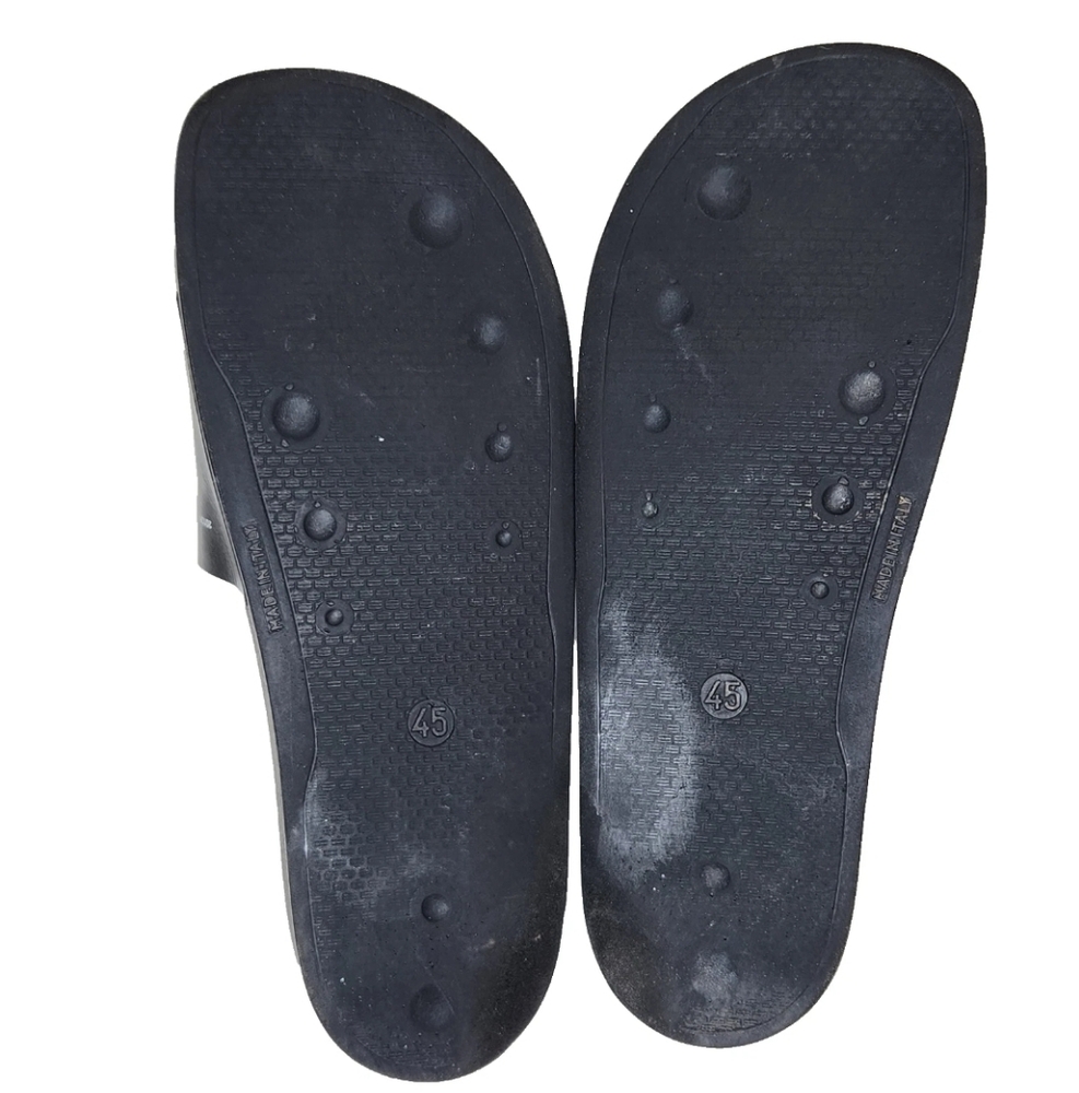 OFF-WHITE 'Slides' Sandals Men's Sz 12 US/45 It Black Leather 2013 Made In Italy - Picture 12 of 16